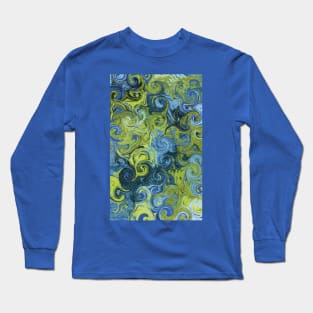 Blue Green Swirl Long Sleeve T-Shirt